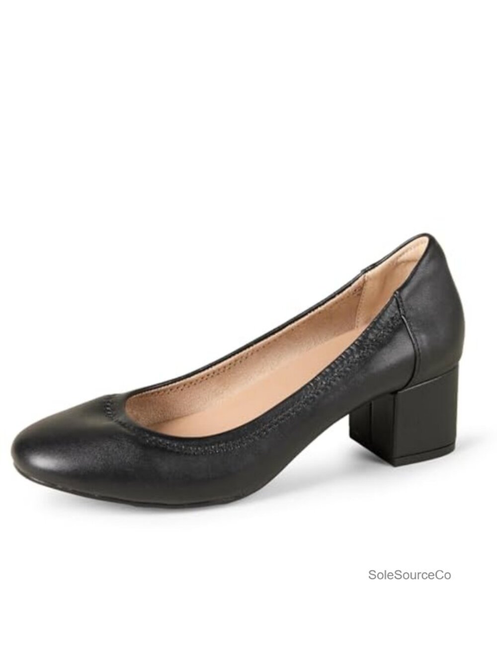 Women's Ballet Pump with Block Heel, Memory Foam
